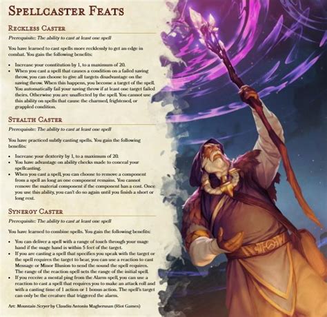 Spellcasting Feats in DnD 5e .